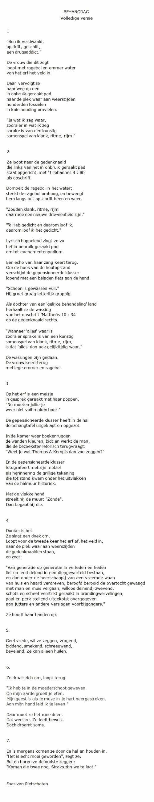 Gedicht Behangdag van Faas van Rietschoten